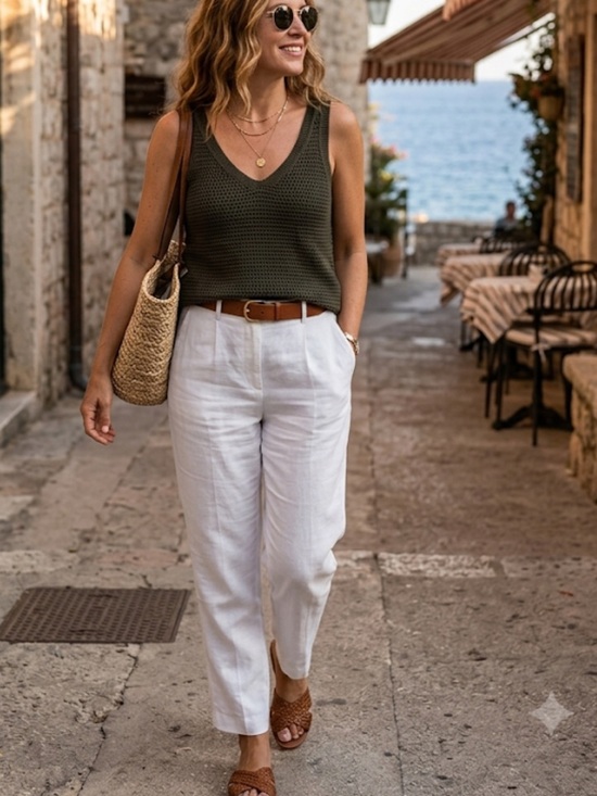 Banana Republic Sweaters - Banana Republic Olive V-Neck Knit Tank